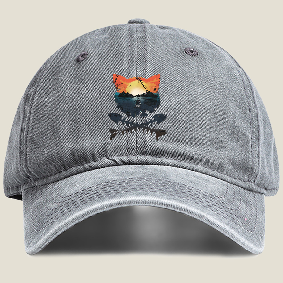 Stranger Things: Eleven and the Demogorgon - Washed Denim - Baseball Cap