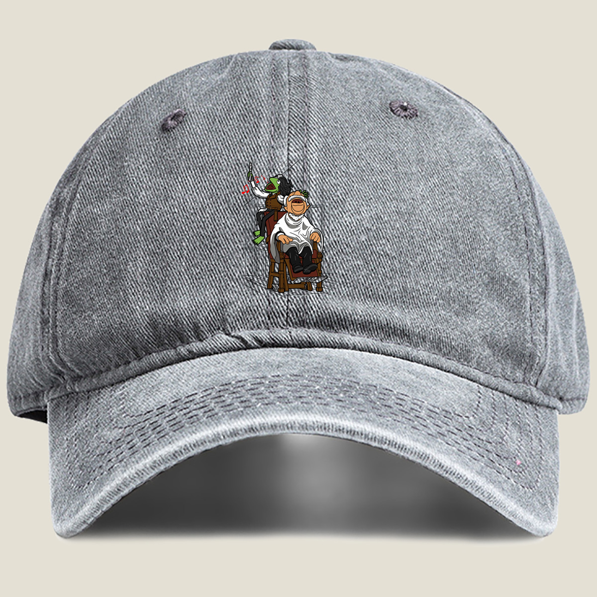 Kermit the Frog Conducts a Laughing Judge - Washed Denim - Baseball Cap