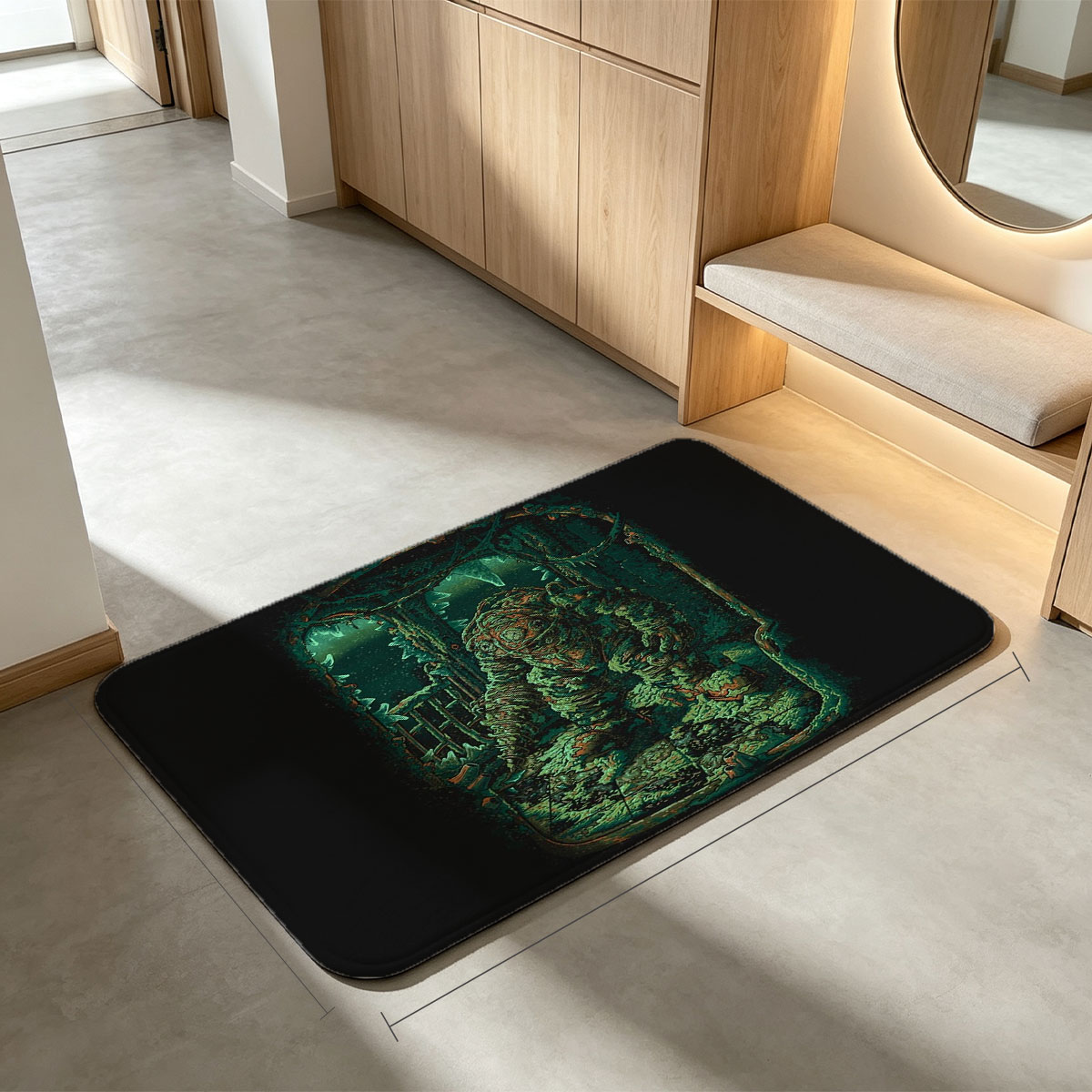 The Creature in the Ruined Chamber - Flannel floor mat