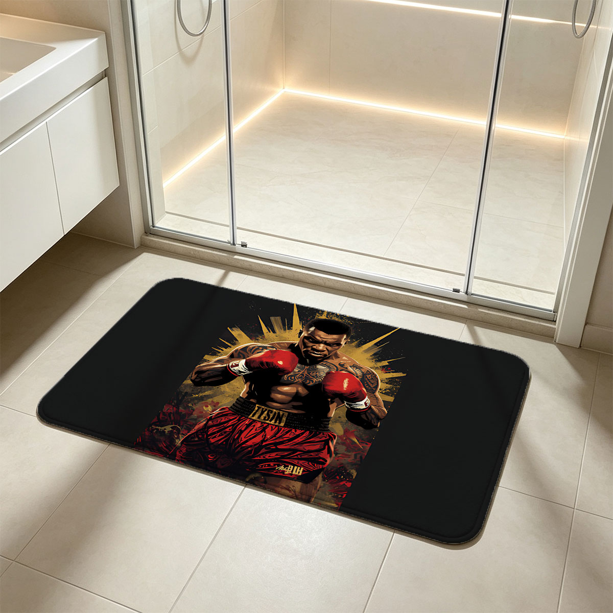 Mike Tyson: The Iron Mike in Boxing Glory - Flannel floor mat