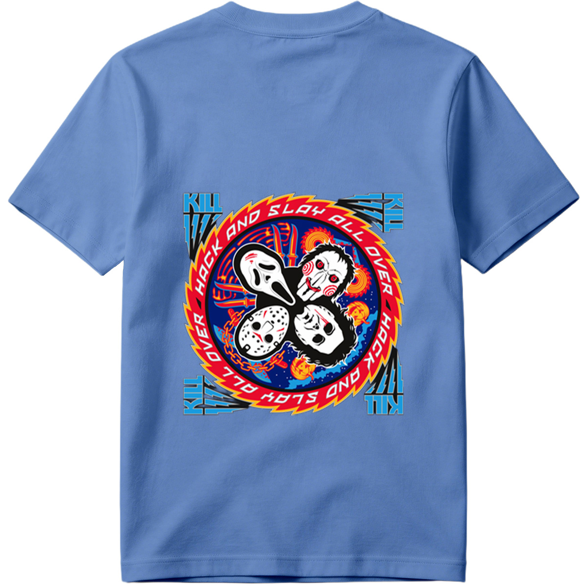 Halloween Horror Icons: Michael Myers, Ghostface, Leatherface, and Jigsaw - Tee