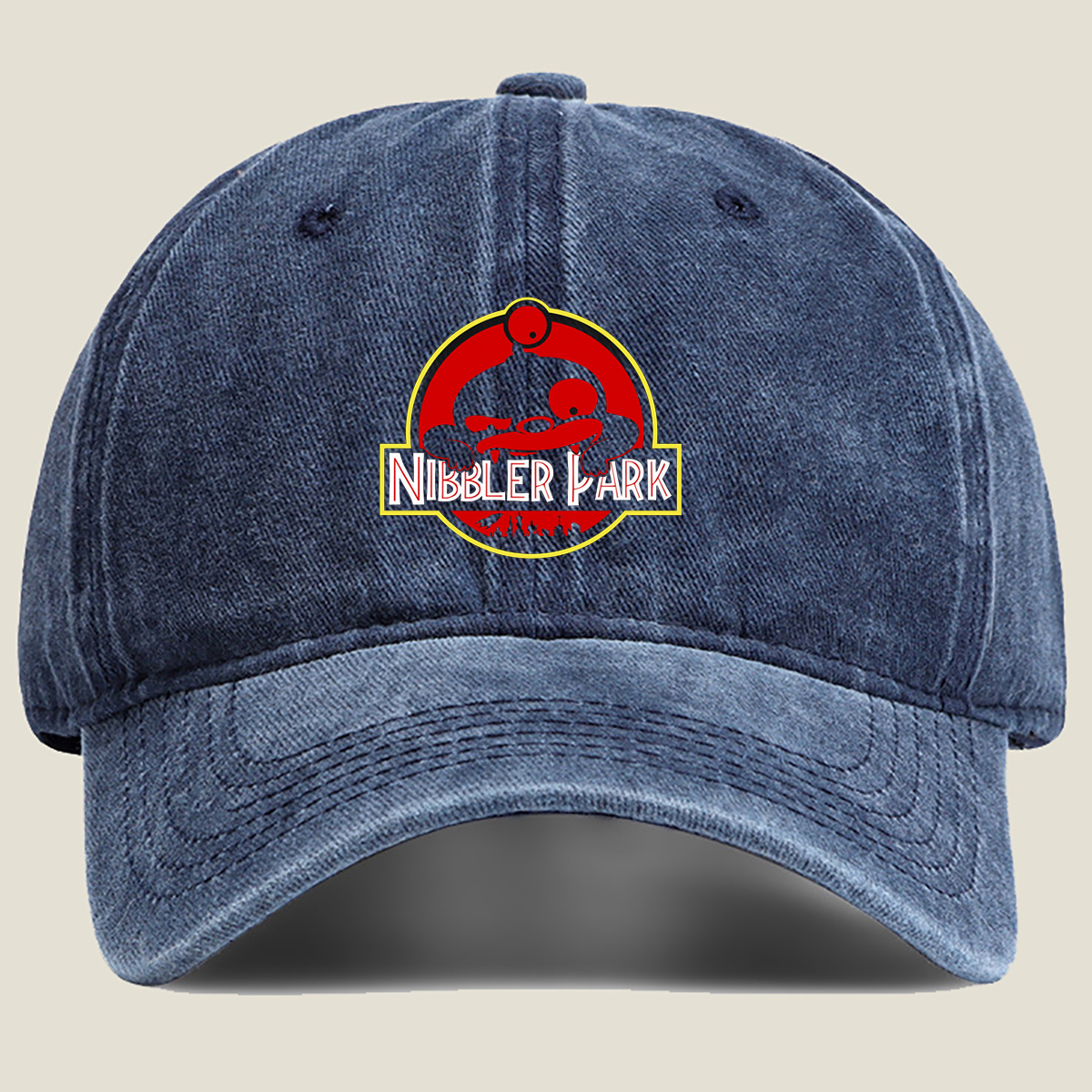 Nibbler Park: A Tribute to the Iconic Alien from *The Simpsons* - Washed Denim - Baseball Cap