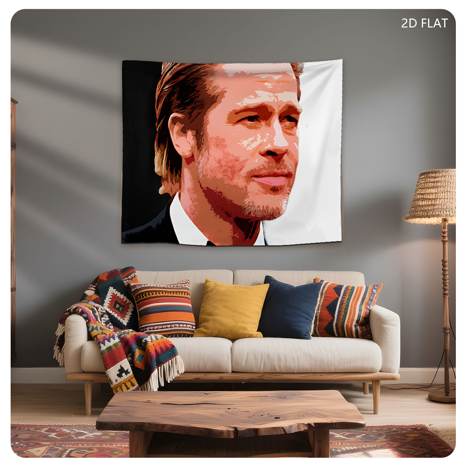 Brad Pitt in a Tuxedo Portrait - Tapestry
