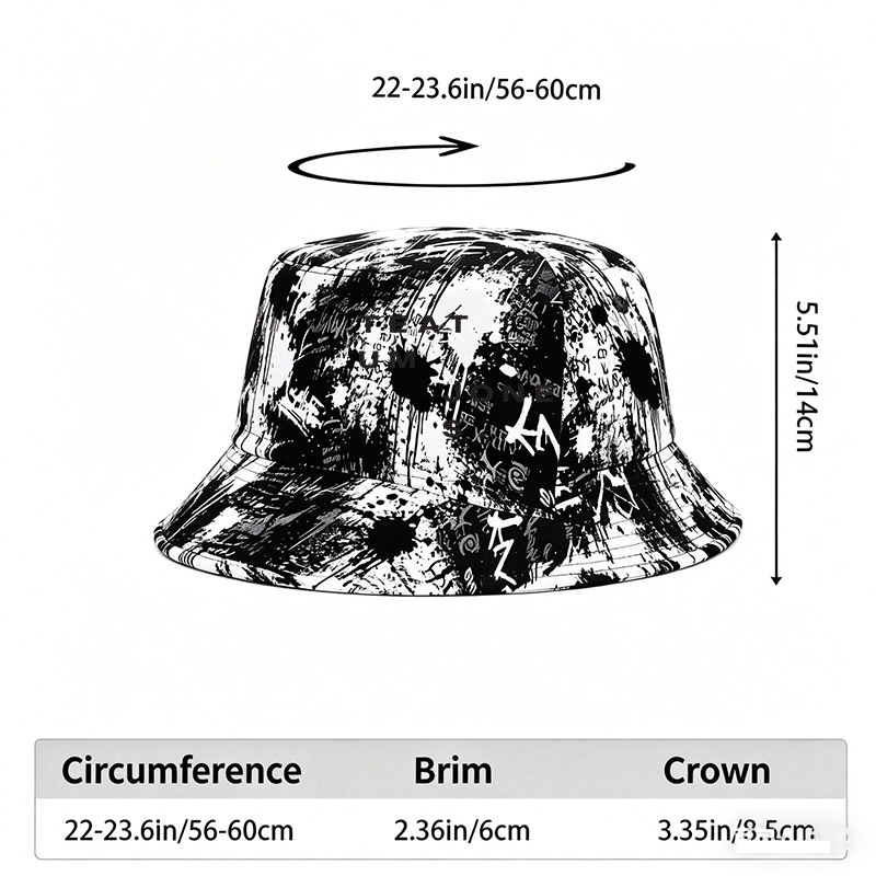 Unisex Classic Graffiti Bucket Hat with TEATUM JONES Print Design | Stylish Streetwear Hat for Outdoor Activities, Urban Fashion, and Casual Wear | Perfect for Young Adults and Trendsetters Seeking Bold Statement Accessories