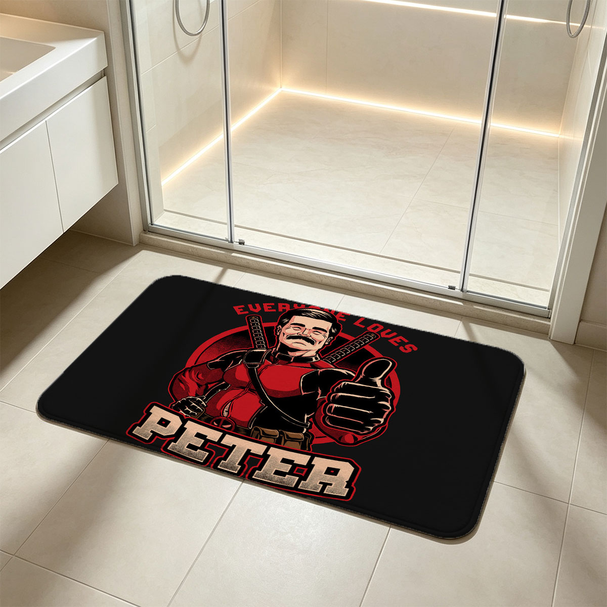 Everyone Loves Peter - Deadpool Parody Character - Flannel floor mat