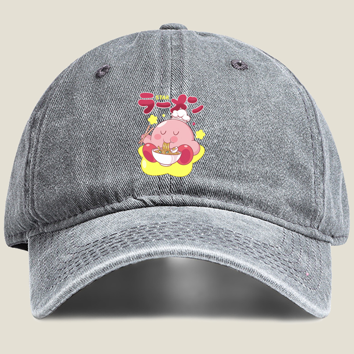 Kirby Star Ramen - Washed Denim - Baseball Cap