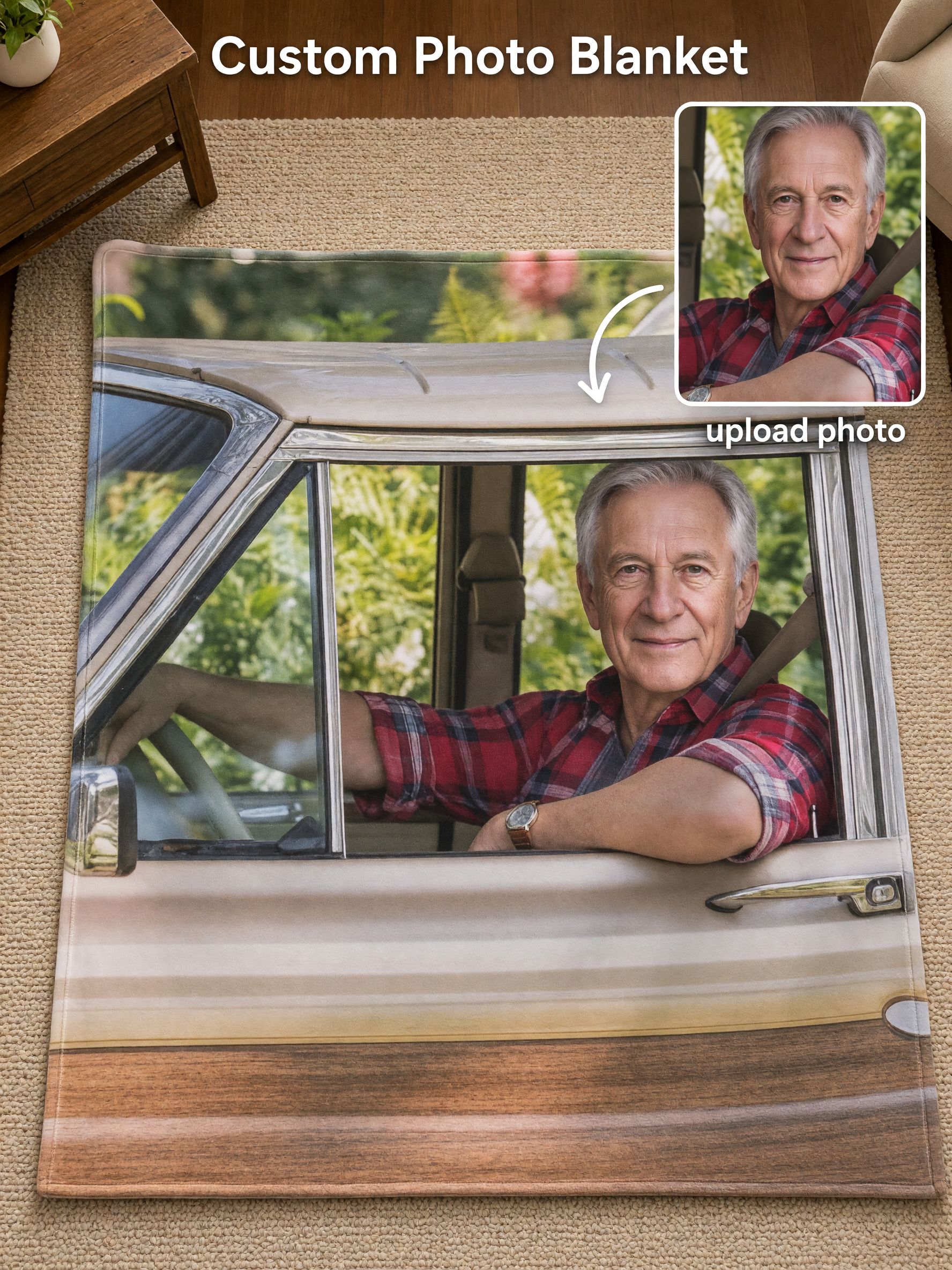 Custom Photo Fleece Blanket Personalized Face Portrait Throw Ultra Soft Flannel Bed Couch Cover Ideal Keepsake Gift