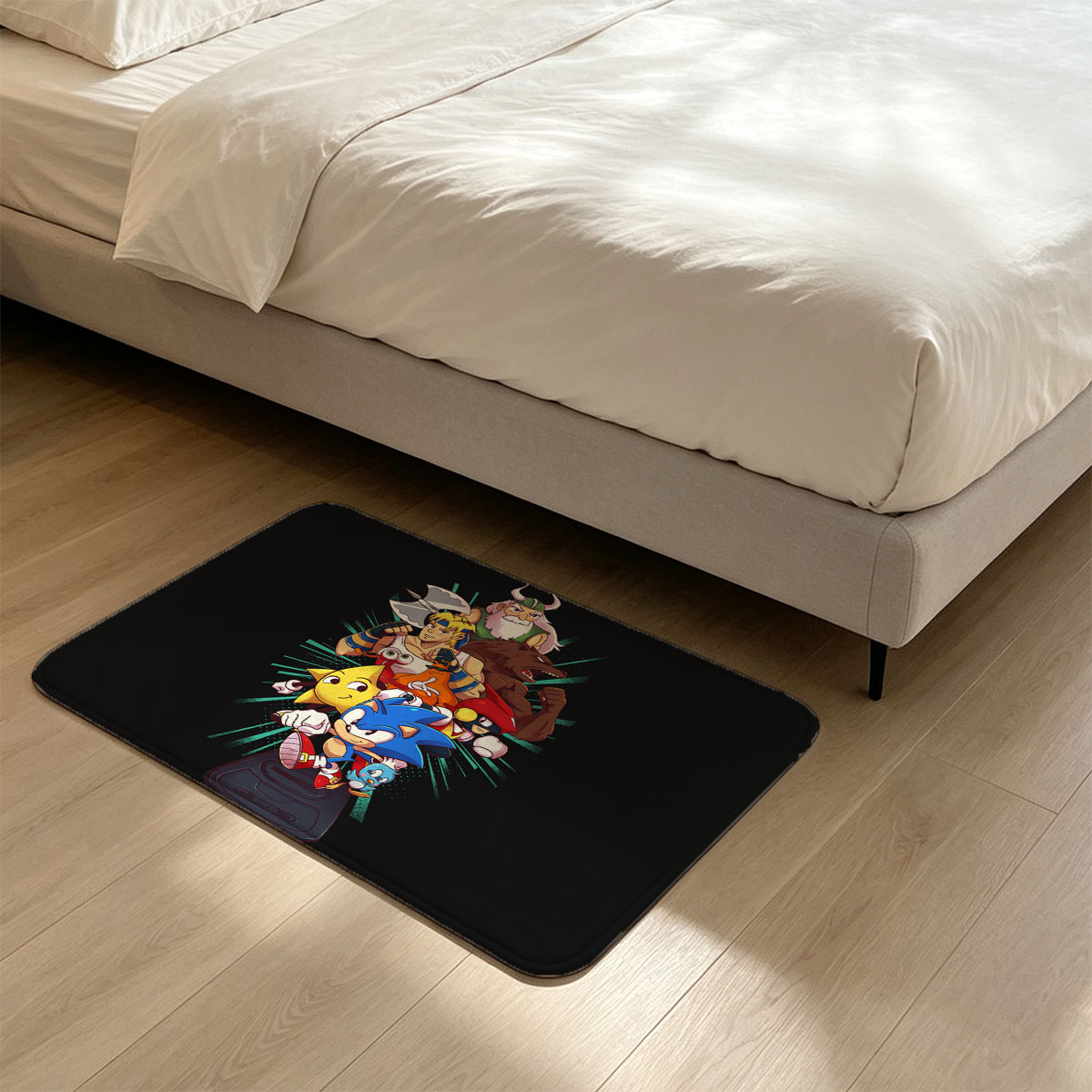 Sonic, Tails, Knuckles, and Friends: Iconic Characters from the Sonic the Hedgehog Universe - Flannel floor mat
