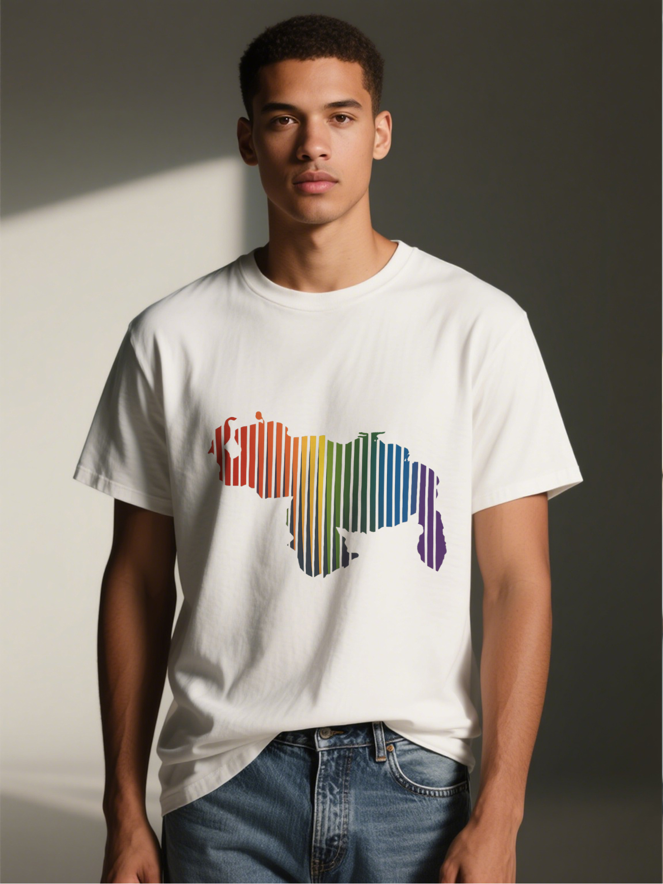 Men's Rainbow Stripe Print T-Shirt Colorful Gradient Design Casual Round Neck Lightweight Breathable Summer Short Sleeve Tee for Everyday Wear and Outdoor Activities Adults Unisex Fashion Statement Top