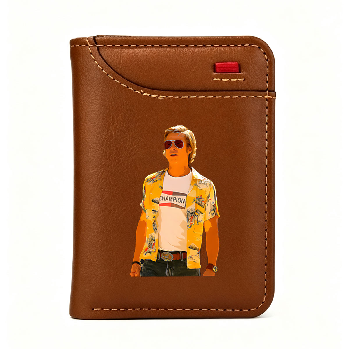 Luke Bryan in a Vibrant Yellow Hawaiian Shirt and Champion Tee - Vertical Style Wallet