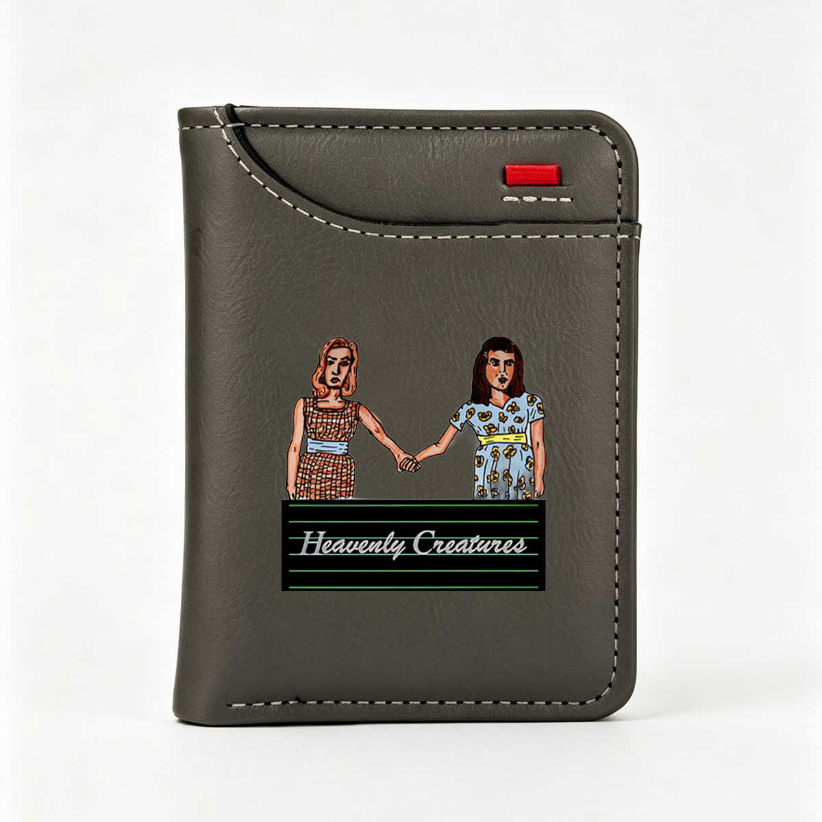 Heavenly Creatures: Two Women Holding Hands in Vintage Dresses - Vertical Style Wallet