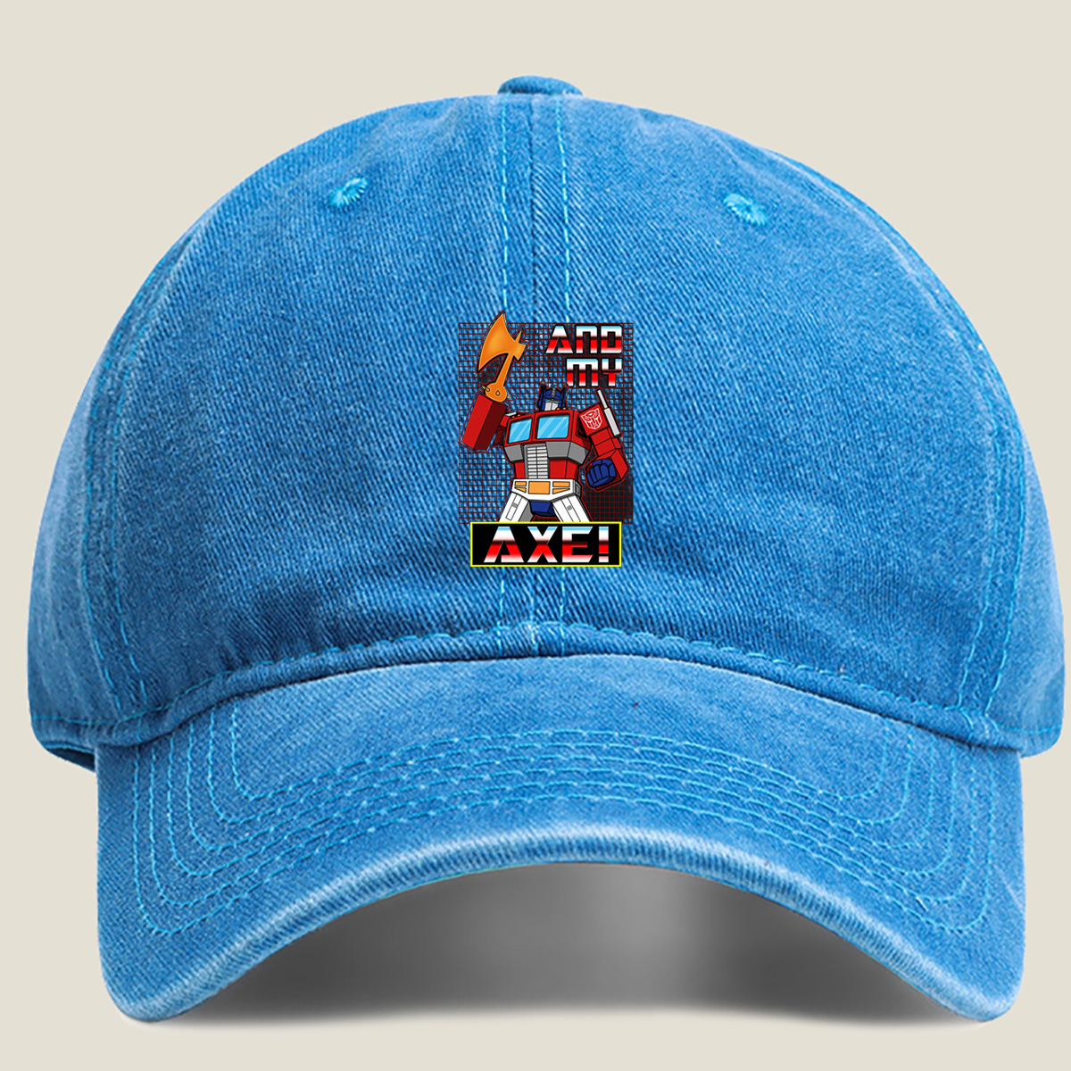 Transformers Optimus Prime Axe! - Washed Denim - Baseball Cap