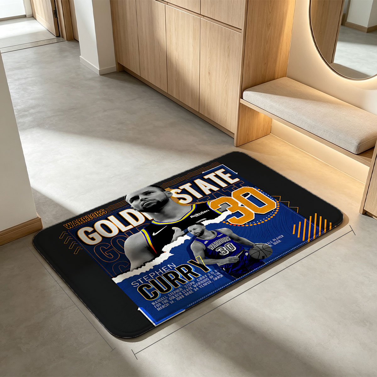 Stephen Curry, Golden State Warriors #30, NBA Basketball Player - Flannel floor mat