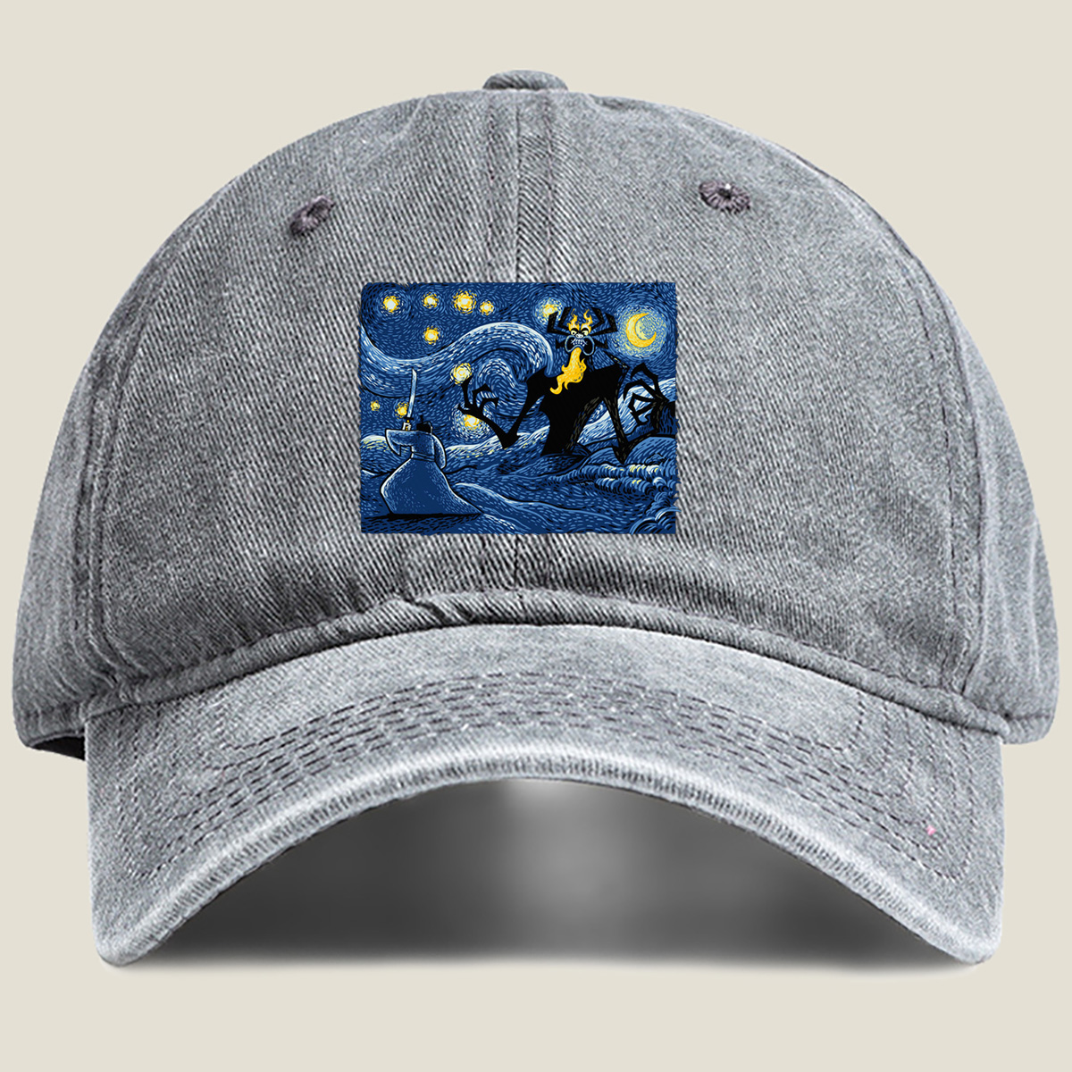 Samurai vs. Fiery Spider in Starry Night - Hat