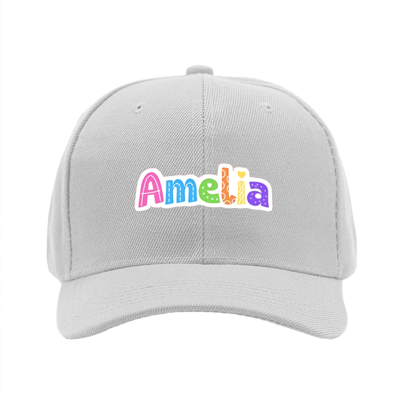 1pc New Baseball Cap with Colorful Amelia Letter Print Unisex Adjustable Hat for Outdoor Activities and Casual Wear Adults and Teens