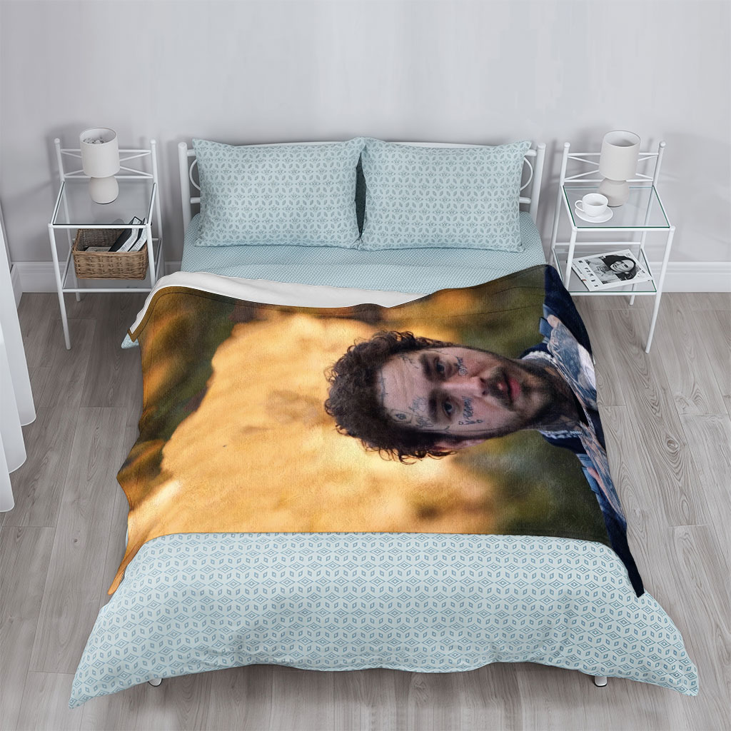 Post Malone Outdoor Portrait with Tattoos and Nature Background - Blankets