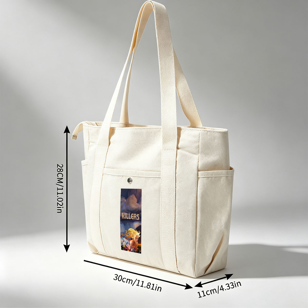 The Killers Dreamy Landscape with Blonde Woman Among Flowers and Butterflies - Multi-pocket bags