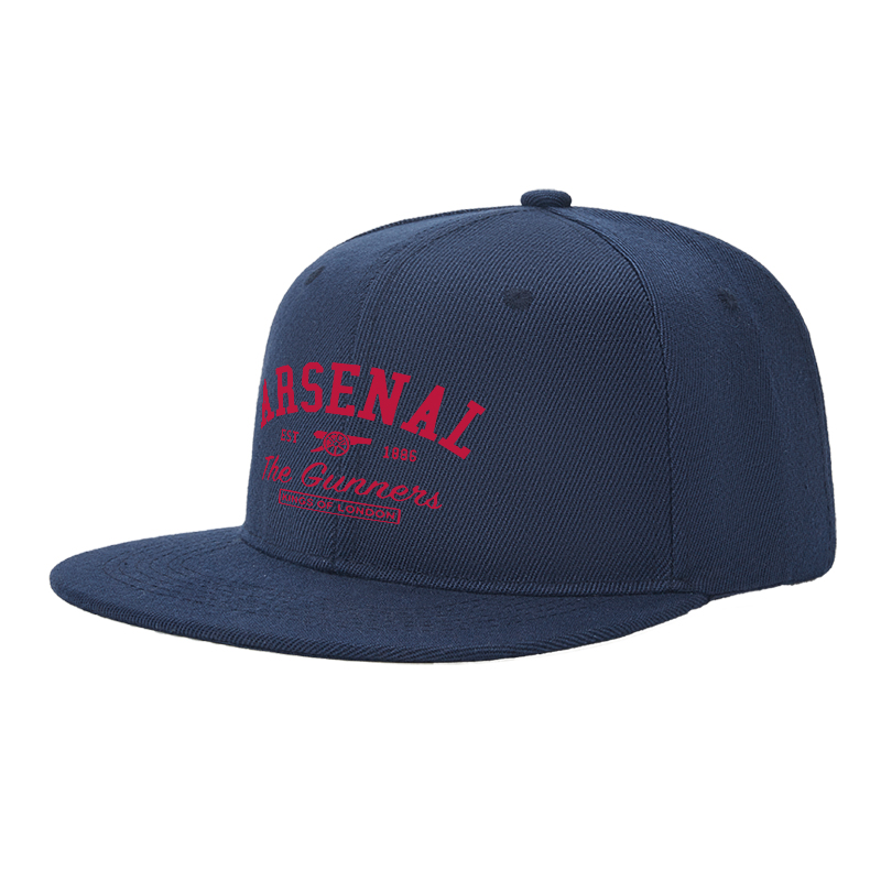 Flat Brim Baseball Cap Arsenal The Gunners Kings of London Logo Print Streetwear Underground Skate Style Hat for Basketball Court Skate Park Urban Players and Rap Artists