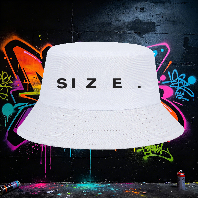 Unisex Fisherman Hat with Size Print Design - Classic Cotton Bucket Hat for Outdoor Activities, Travel, and Casual Wear - Suitable for Men and Women Seeking Stylish Sun Protection and Comfortable Fit