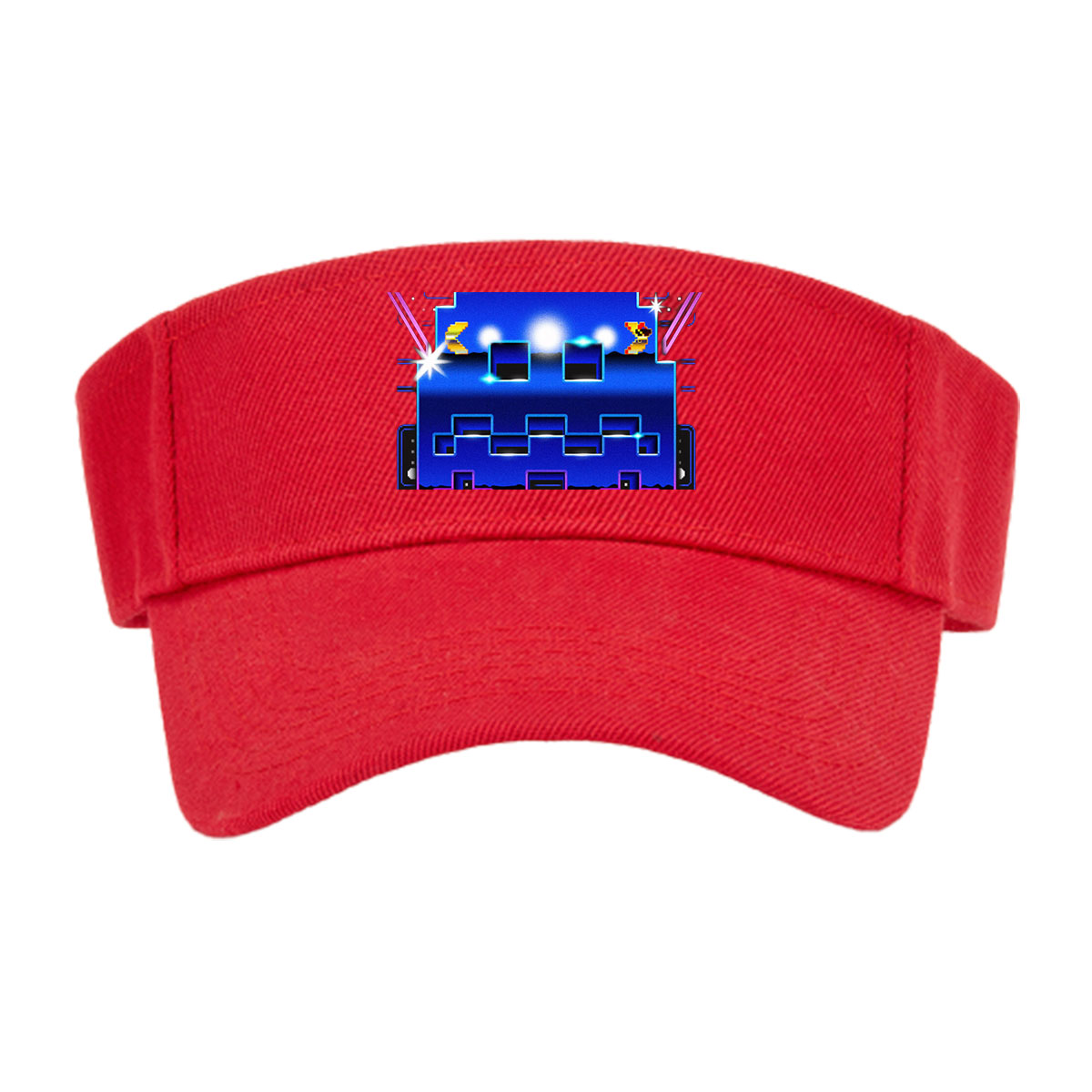 Pac-Man and Ghost in Neon Pixel Maze Adventure -  Visor cap