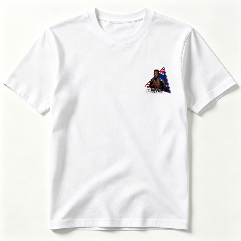 Israel Adesanya UFC Fighter with British Flag Background - Tee