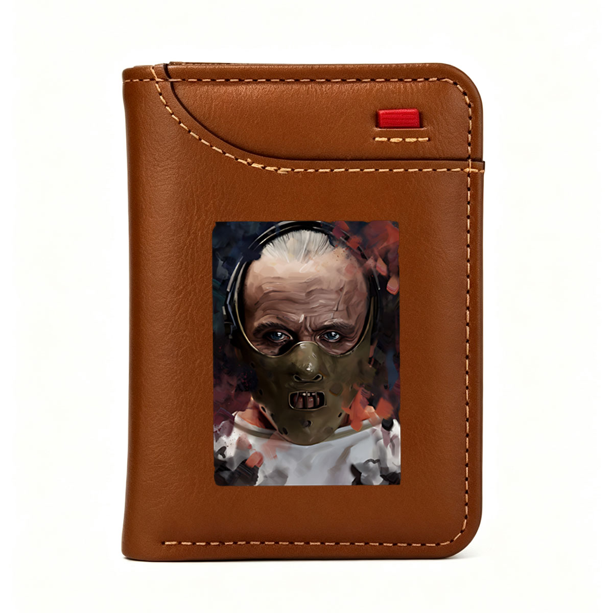Hannibal Lecter in Hockey Mask, Artistic Portrait - Vertical Style Wallet