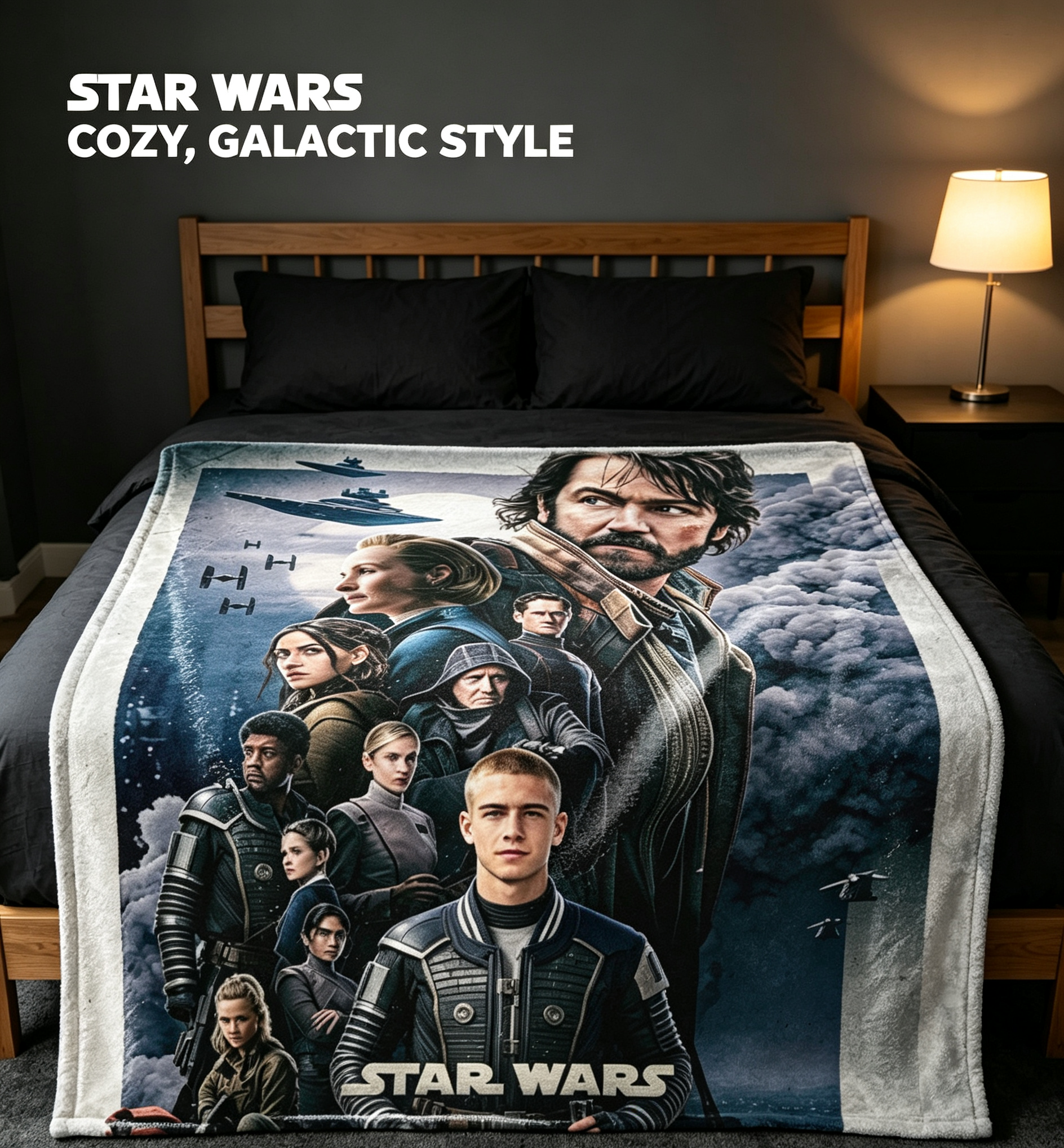 Custom Face Blanket Star Wars Andor Flannel Blanket for Fans and Collectors – Perfect Gift or Giveaway for Movie Enthusiasts
