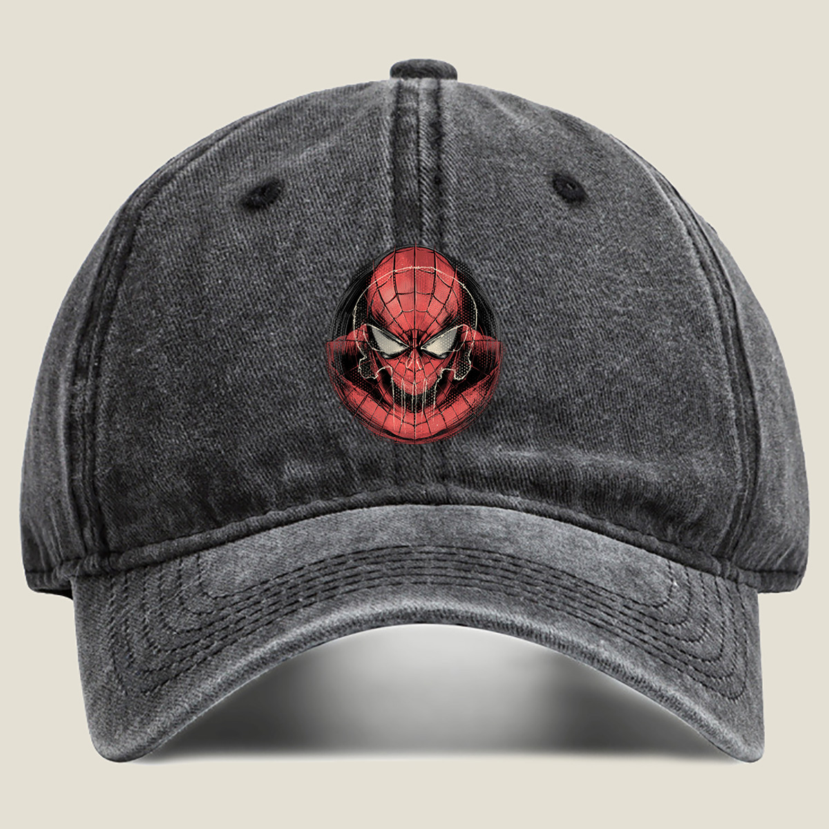 Spider-Man: Iconic Mask Design - Washed Denim - Baseball Cap