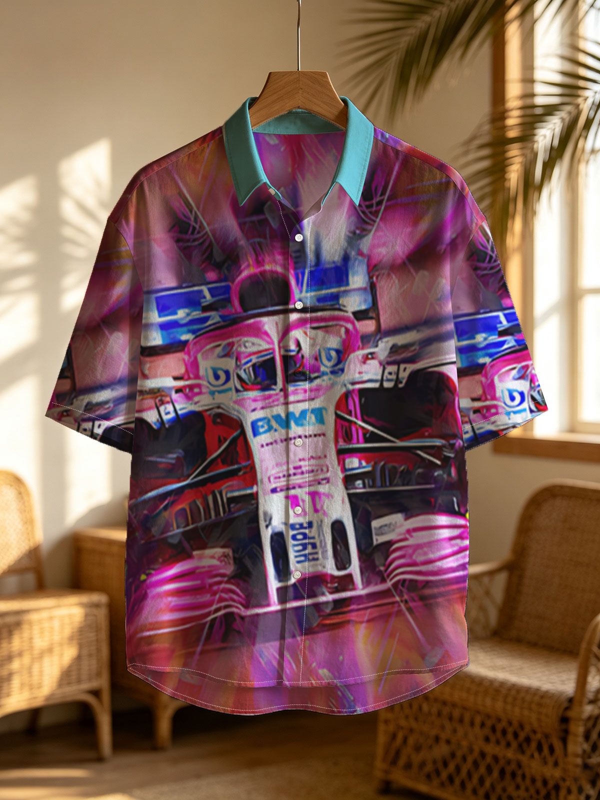 F1 Racing Car in Vibrant Motion Art -  Shirt