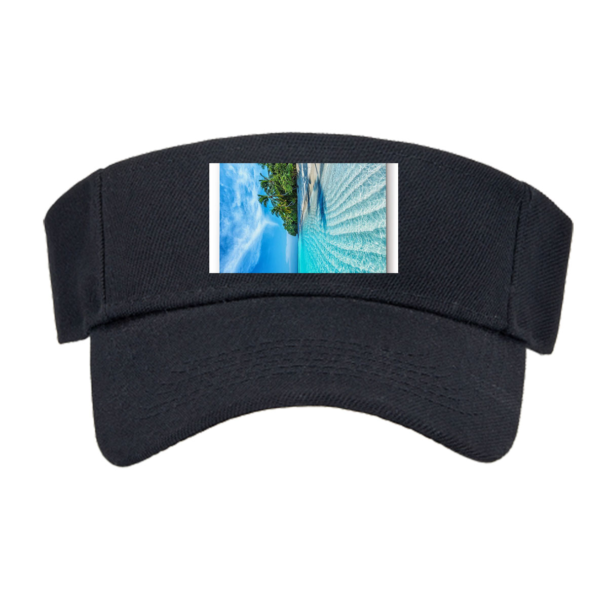 Tropical Beach with Crystal Clear Water and Palm Trees -  Visor cap