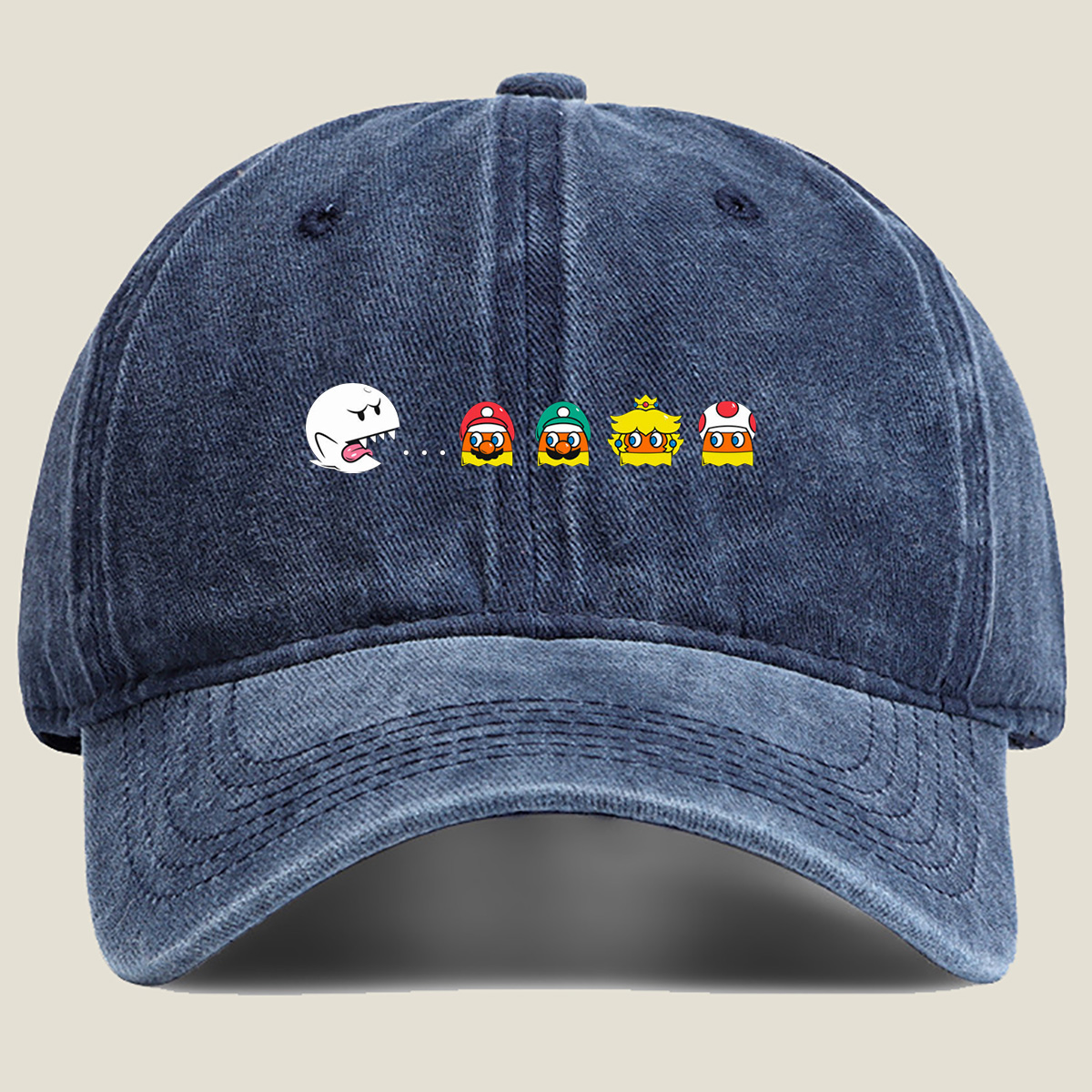 Mario Characters vs. Boo - Washed Denim - Baseball Cap