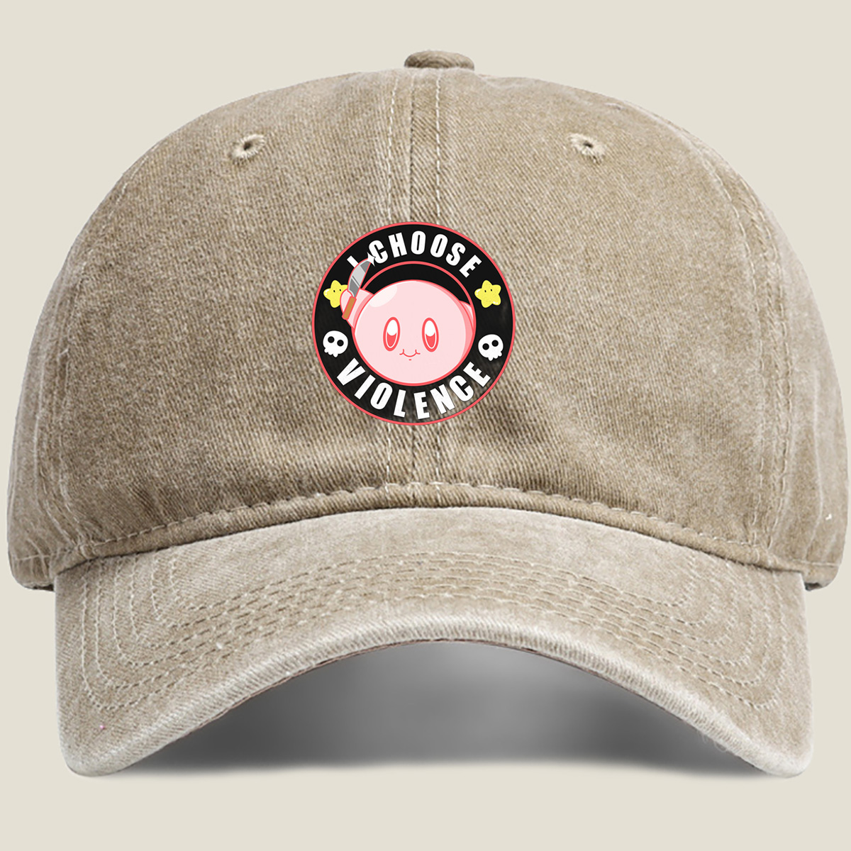 Kirby I Choose Violence - Washed Denim - Baseball Cap