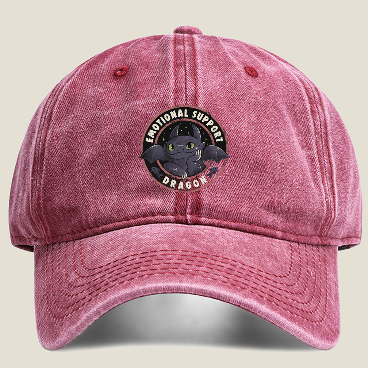 Emotional Support Dragon - Toothless - Washed Denim - Baseball Cap