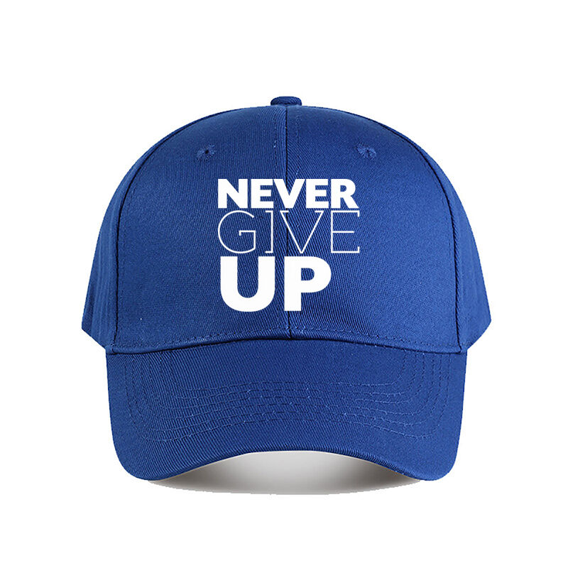 Curved Brim Baseball Cap Never Give Up Inspirational Letter Print