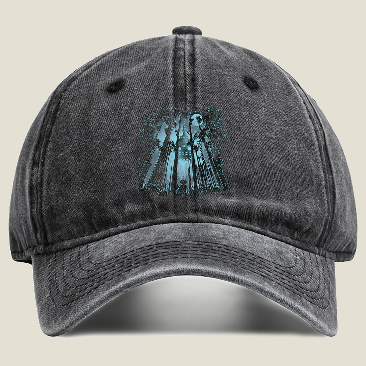 Tales of the Forest: The Child and the Moonlit Tower - Washed Denim - Baseball Cap