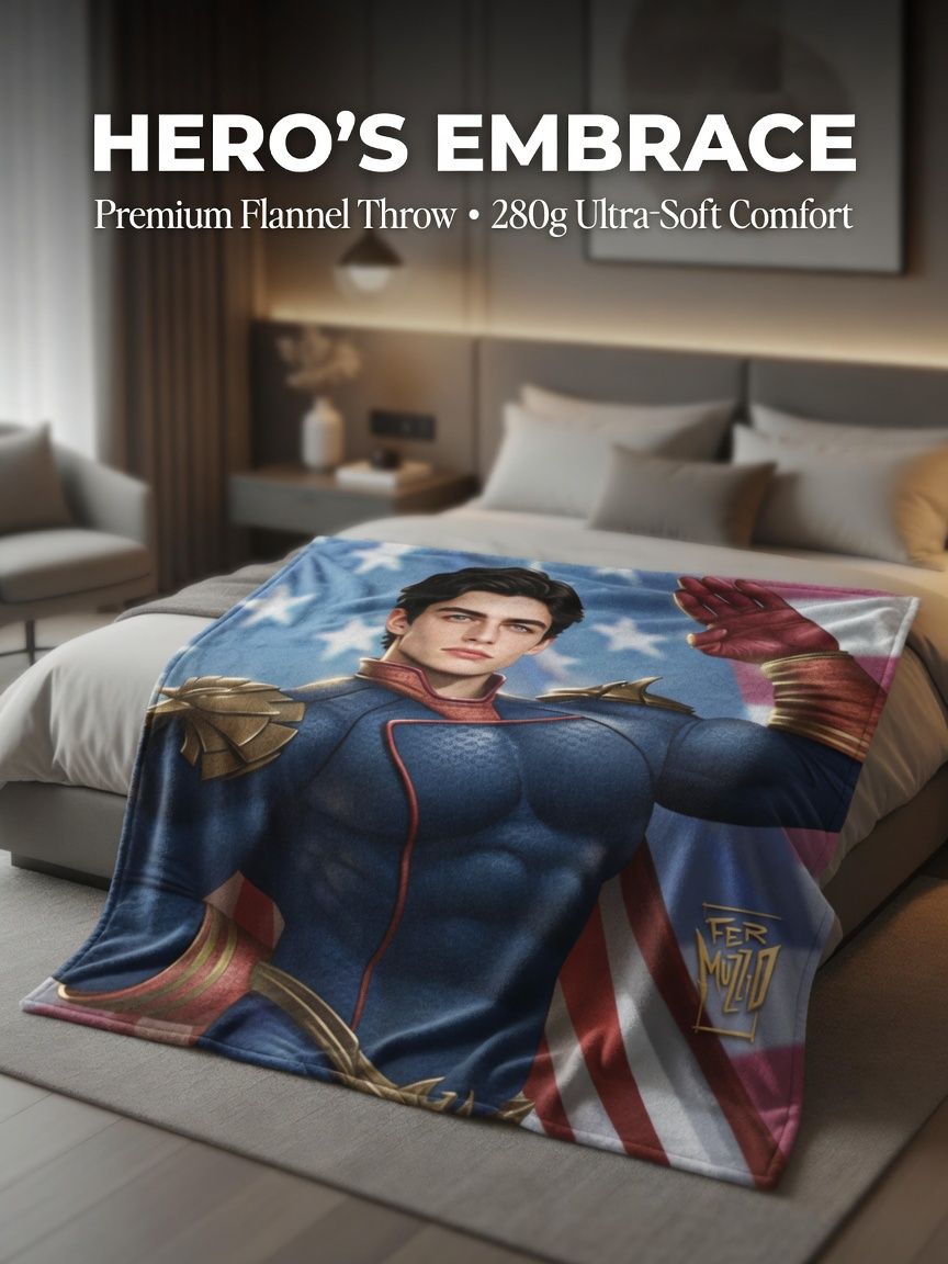 Custom Photo Blanket Personalized Superhero Portrait Ultra Soft Flannel Fleece Throw Ideal Gift for Family and Friends
