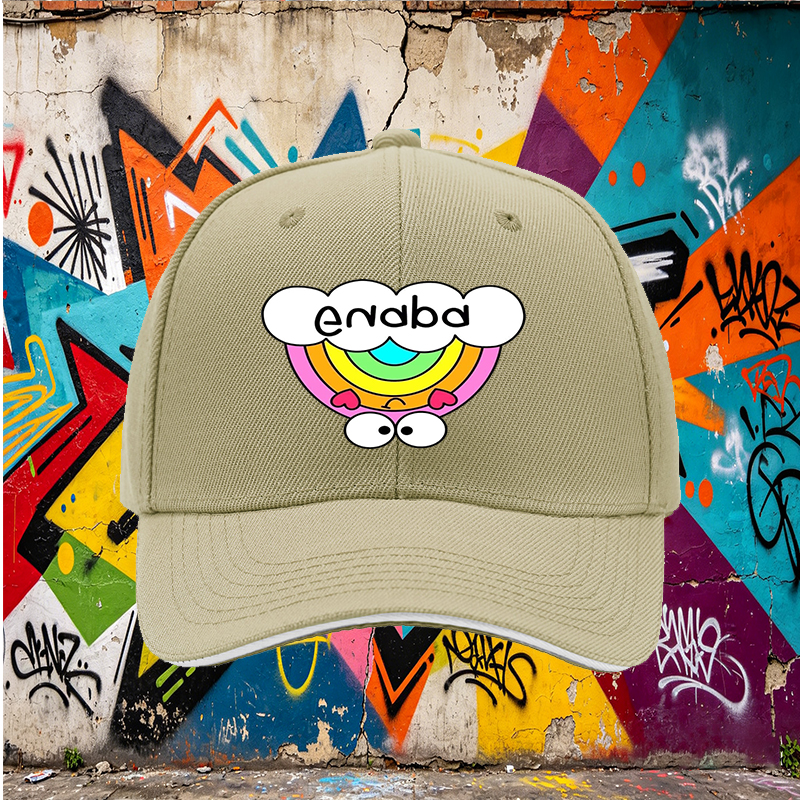 Unisex Classic Sandwich Hat with Rainbow Heart Eyes and Guara Print | Casual Outdoor Sun Protection Cap for Adults and Teens | Perfect for Beach, Hiking, Travel, Daily Wear