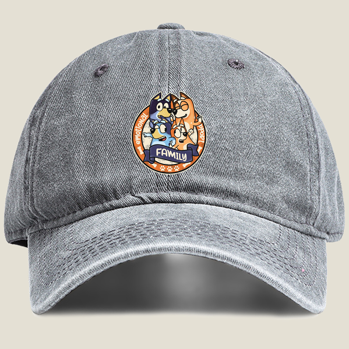 Bluey Family Emotional Support - Washed Denim - Baseball Cap