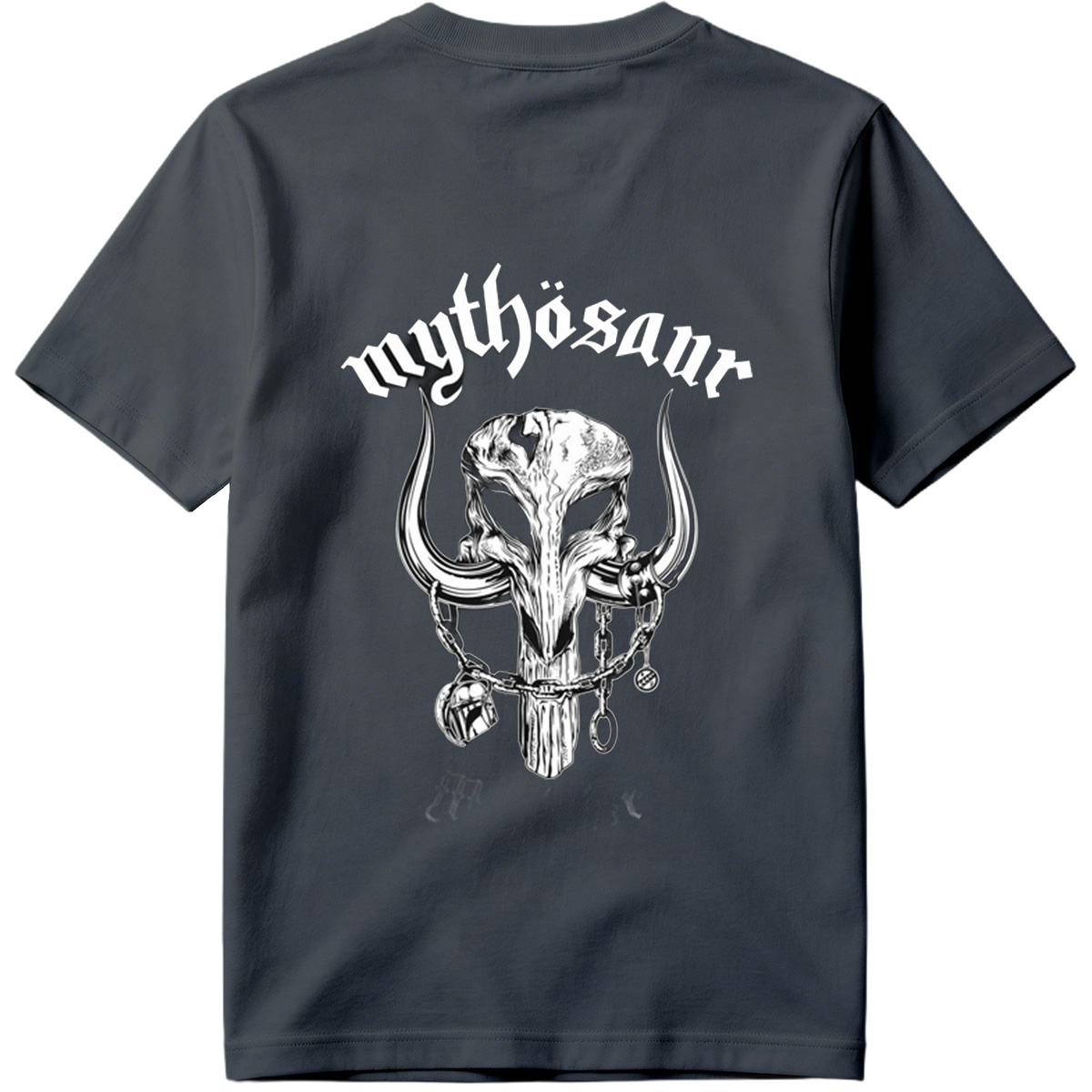 Mythosaur Skull with Chains and Helmets - Tee