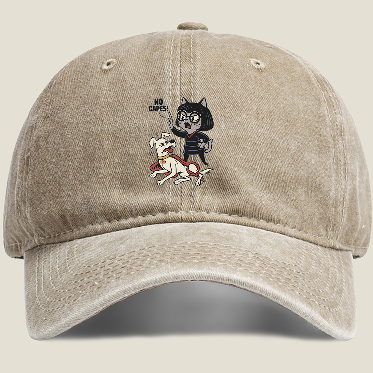 Krypto the Superdog and Streaky the Supercat: No Capes! - Washed Denim - Baseball Cap