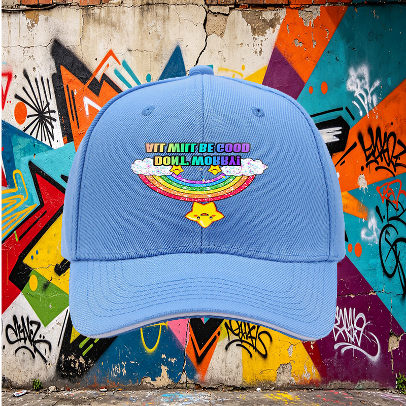 Unisex Classic Sandwich Hat with Rainbow Star Print 