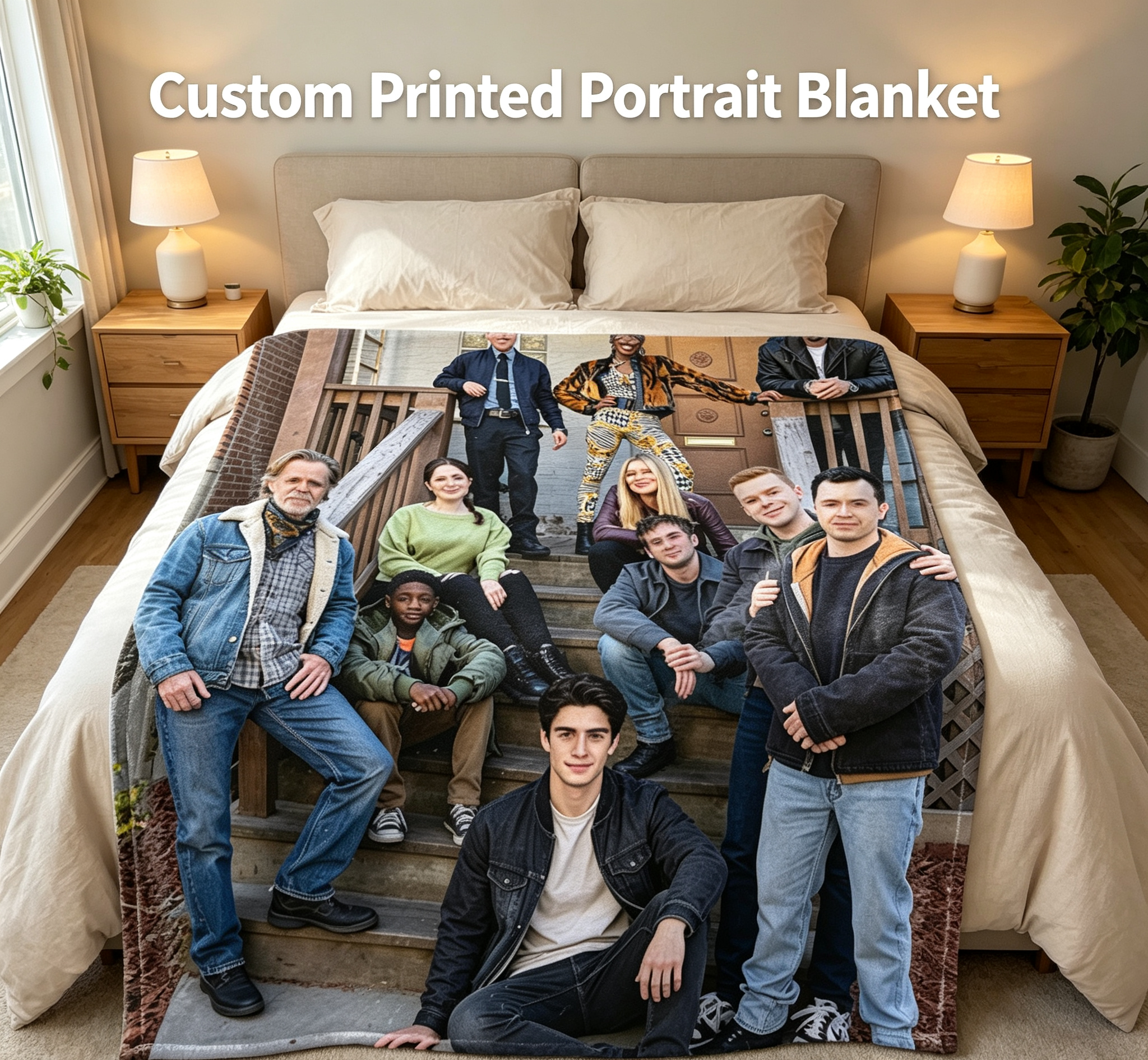 Custom Face Blanket Featuring The Cast of 