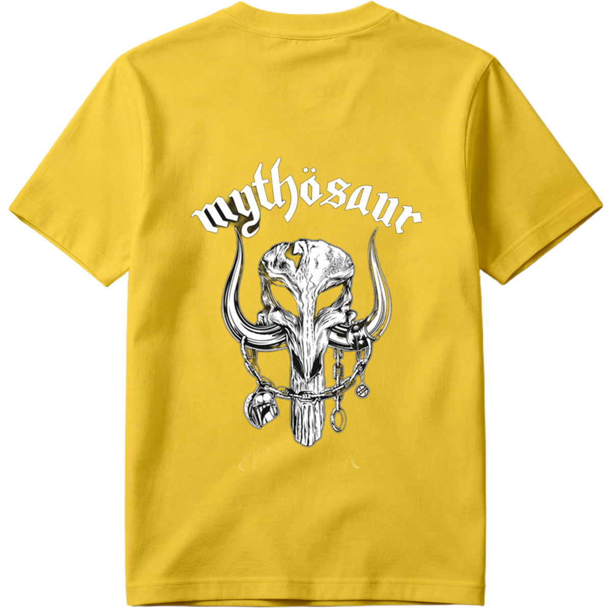 Mythosaur Skull with Chains and Helmets - Tee