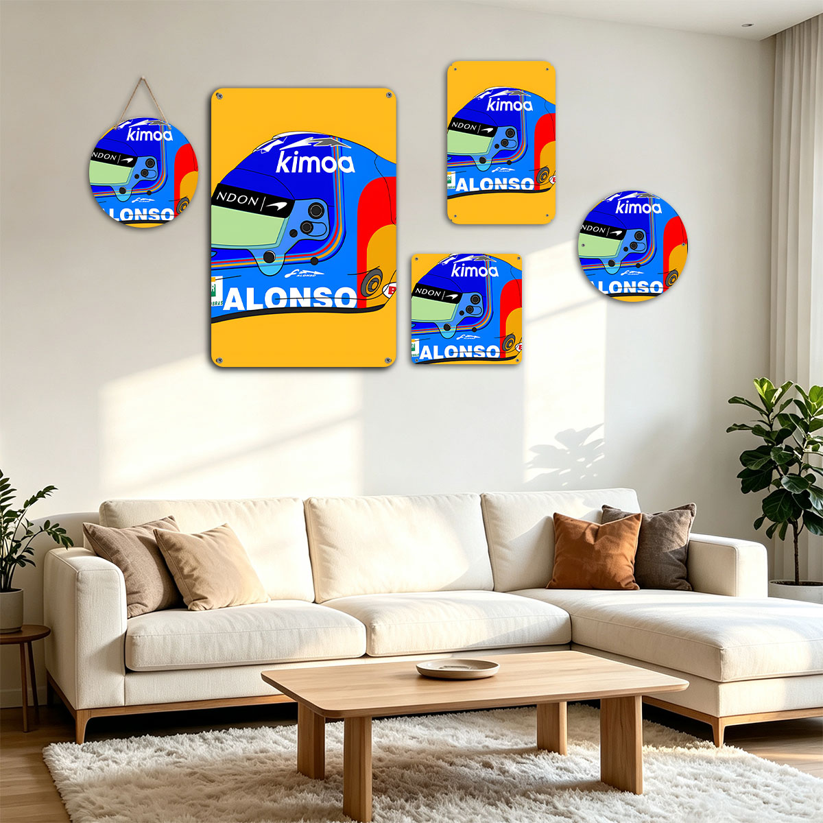 Fernando Alonso Racing Helmet Design Featuring Kimoa and Petrobras Logos - painting