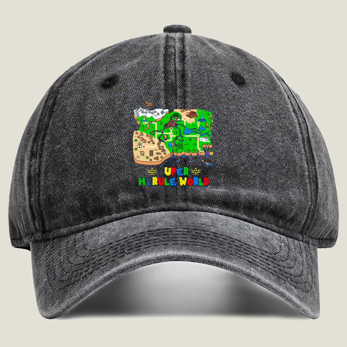 Super Hyrule World: Link's Adventure - Washed Denim - Baseball Cap