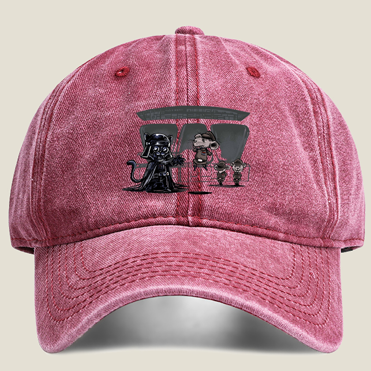 Darth Cat and Mouse Imperial Officers - Washed Denim - Baseball Cap