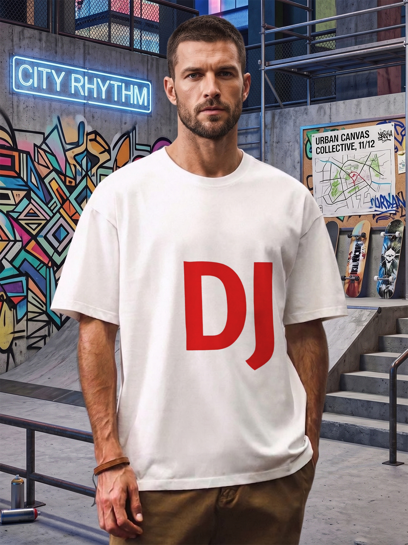 Men's Pioneer Pro DJ Print T-Shirt Casual Round Neck Summer Lightweight Breathable Short Sleeve Tee for Music Lovers and DJs
