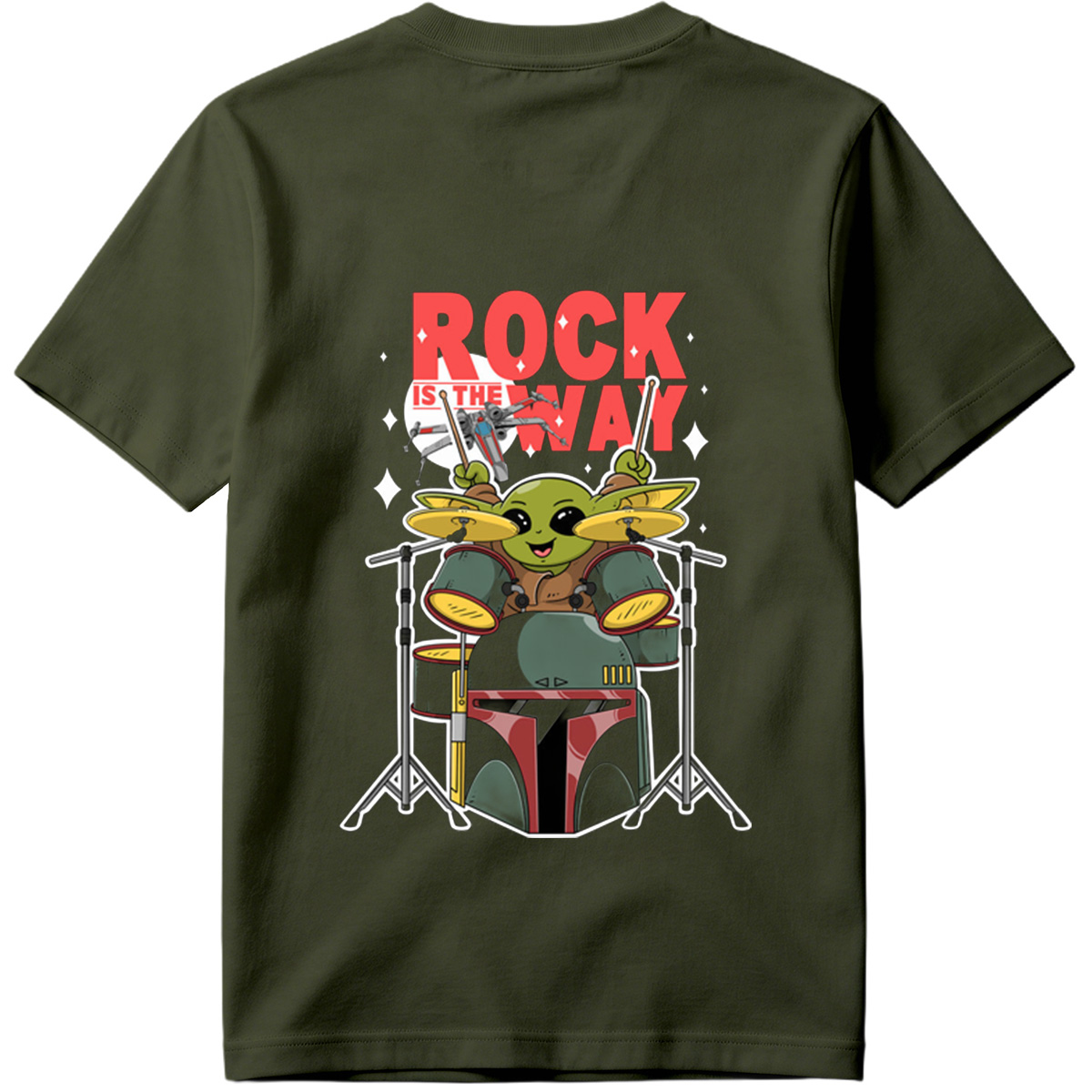 Baby Yoda Playing Drums Rock Is The Way - Tee