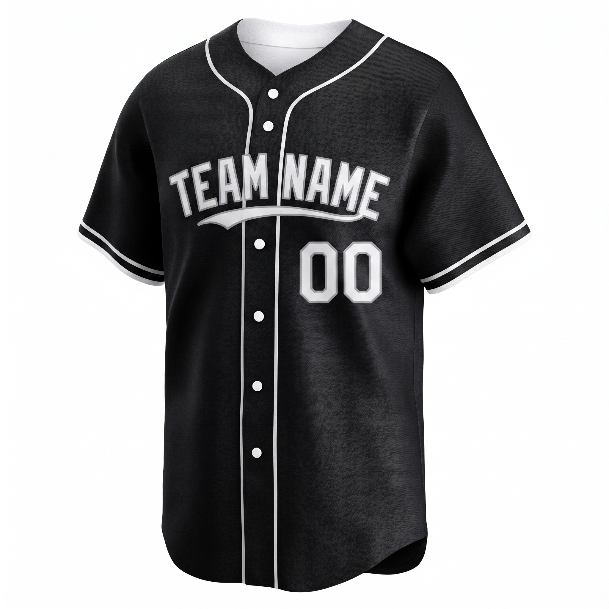 Custom Printed Chicago Southside Style Baseball Jersey Black Short Sleeve Button Down Shirt for Men and Women