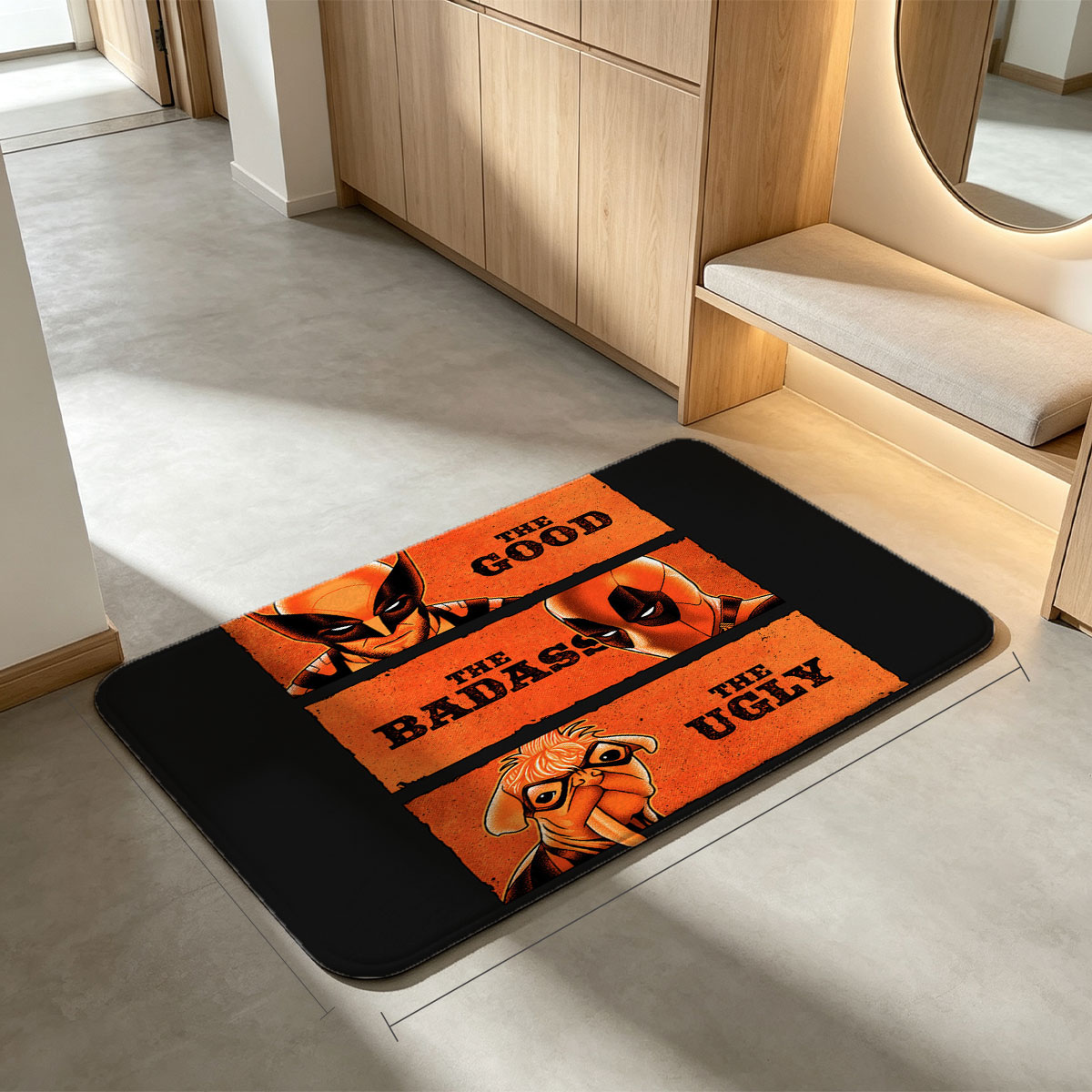 The Good, The Badass, The Ugly: Wolverine, Deadpool, and Howard the Duck - Flannel floor mat